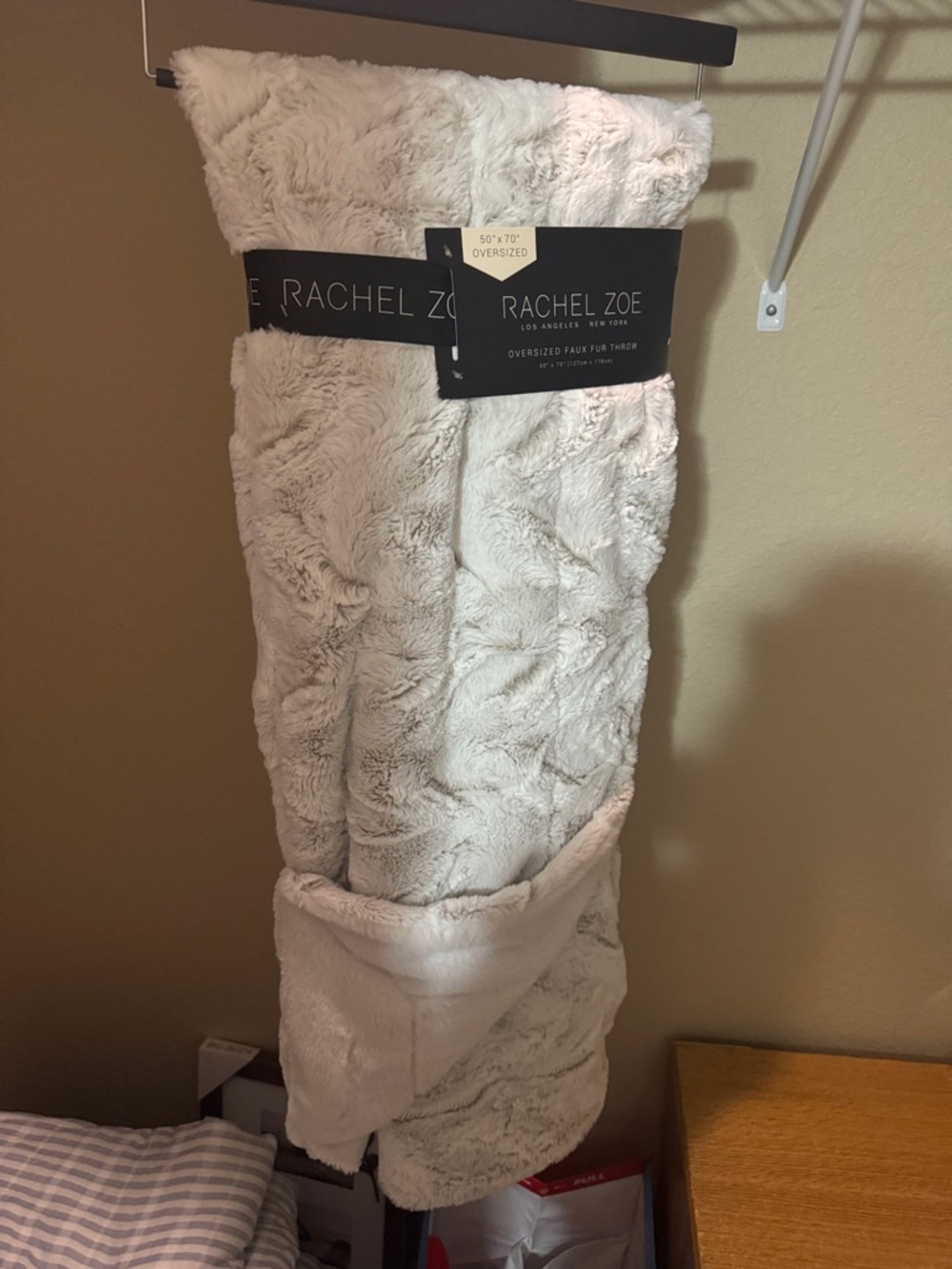Rachel Zoe Plush Faux Fur Throw - Ivory